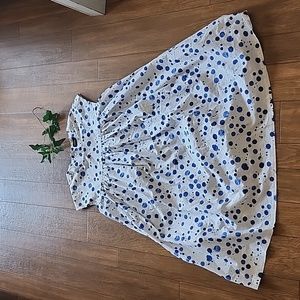 KATE SPADE summer dress meduim splatter blue white dress